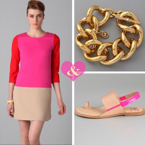 This mod colorblock dress is so versatile with its nude bottom that the 