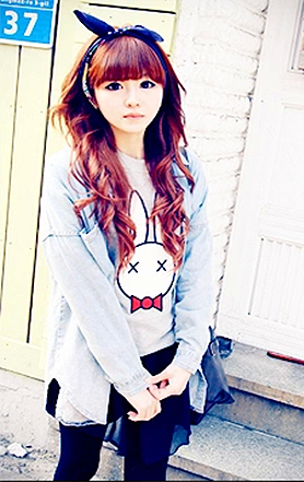 Blusa con imagen, Leggings y blusa de mezclilla abierta