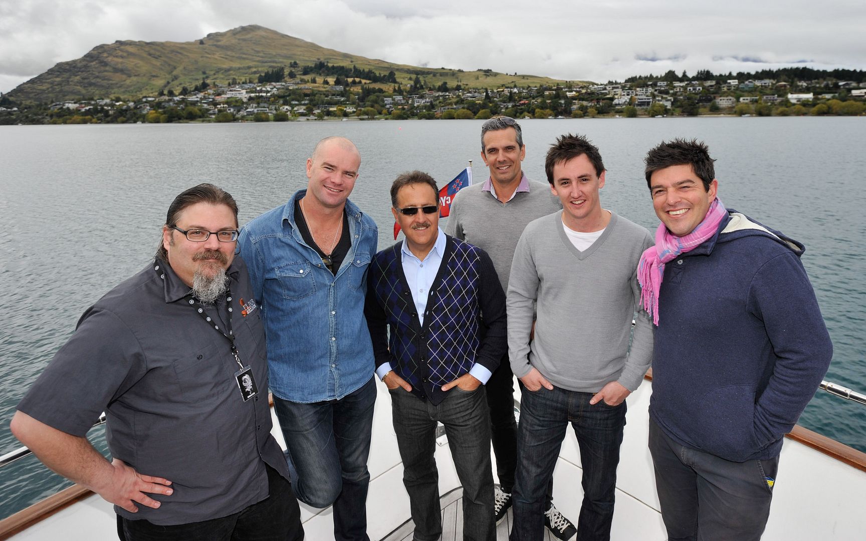 From left David Wondrich, Dion Nash, Salvatore Calabrese, Josh Emett. Jason Williams and Jacob Briars. photo CWC-BoatTripA2783.jpg