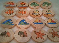 Wooden Beach Themed Matching/Sorting Game 