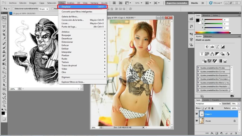 Hacer efecto tatuaje con PhotoShop CS5. Muy Fácil.