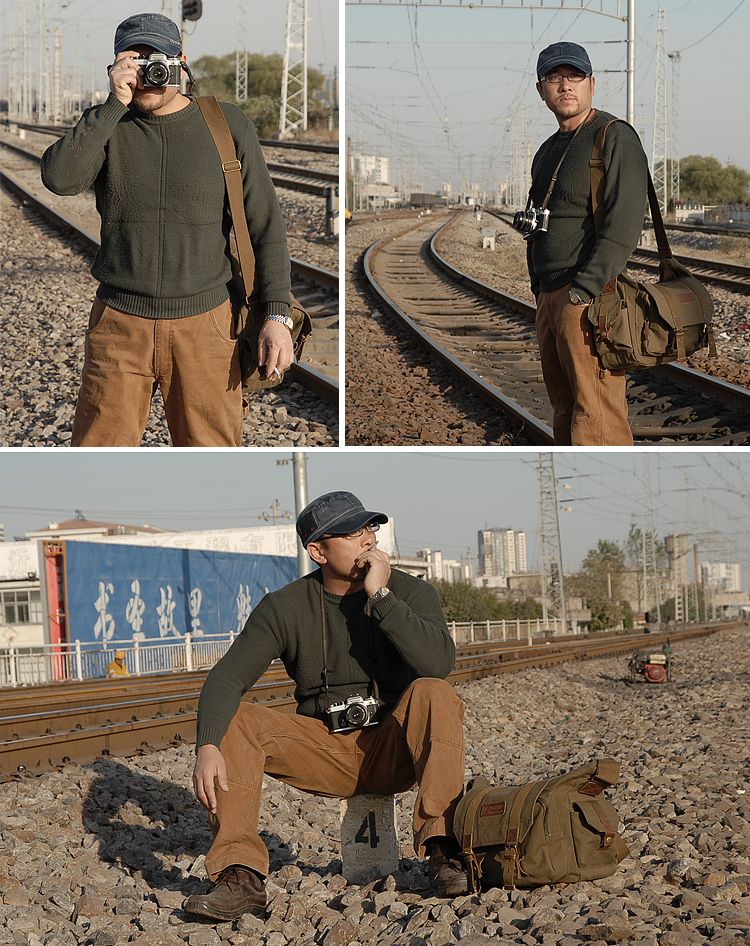 Details about Canvas Camera Messenger Bag Canon Nikon SLR DSLR Medium