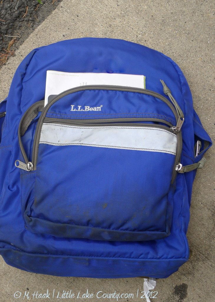 blue ll bean backpack