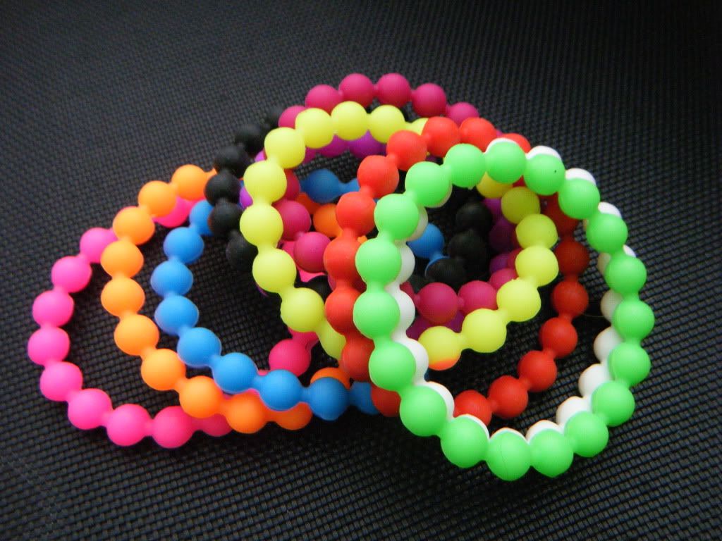FASHION NEON UNISEX CLUBBING RUBBER BALL SILICONE WRIST BRACELET BAND
