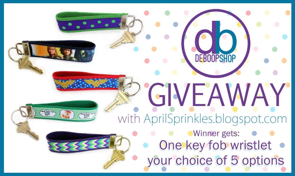 Giveaway with DeBoop Shop on April Sprinkles. Win a key fob of your choice