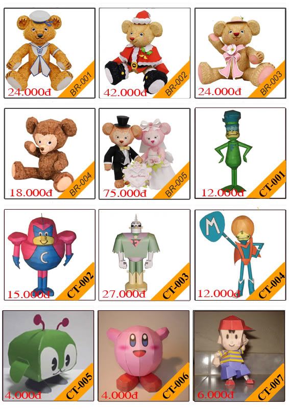 Bán mô hình giấy 3D chưa thành phẩm với 3,000 mẫu.