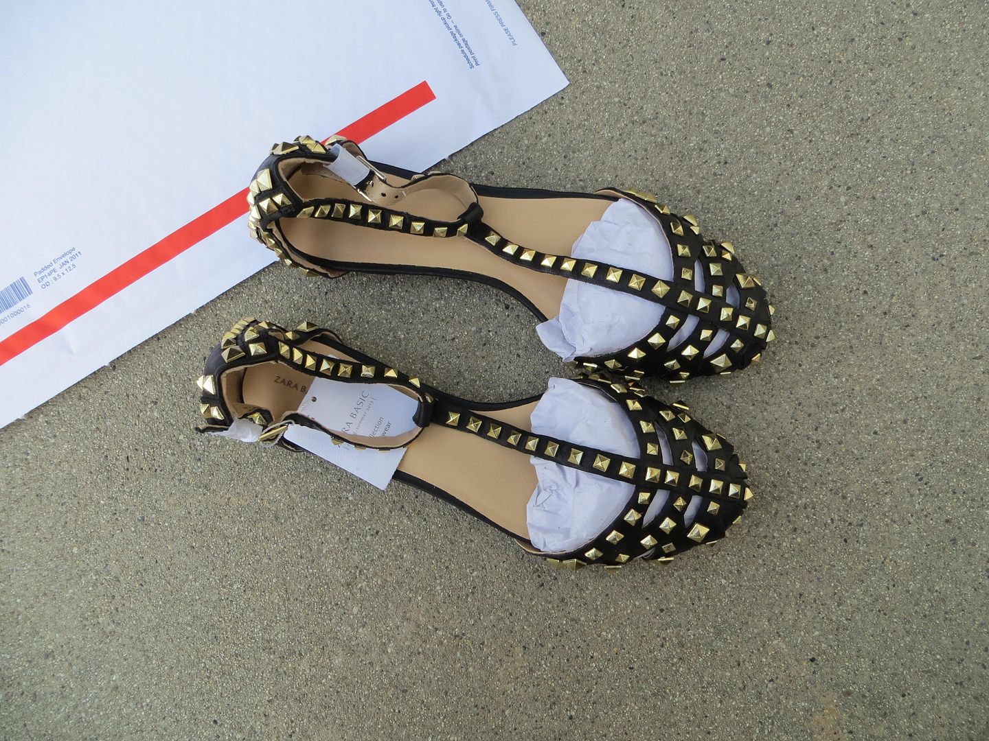 zara studded flat sandals
