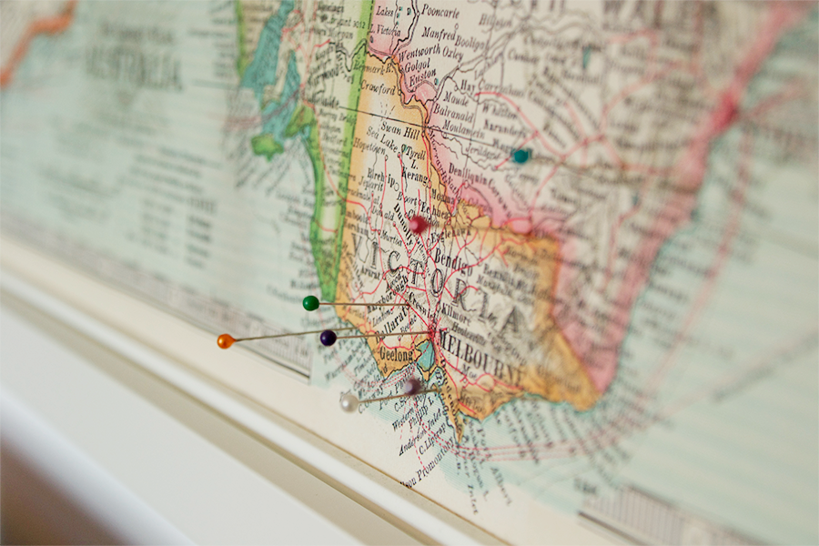 Vintage landkaart Australië