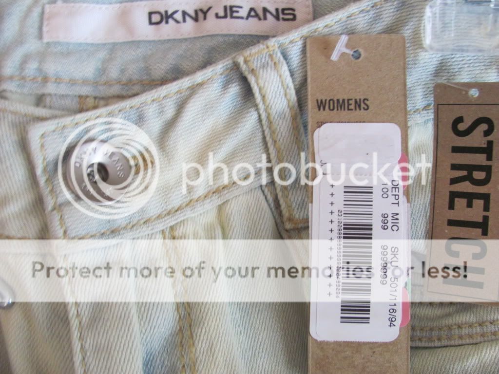 New DKNY Bleached Blue Denim Stretch Jeans Pants Size 8  