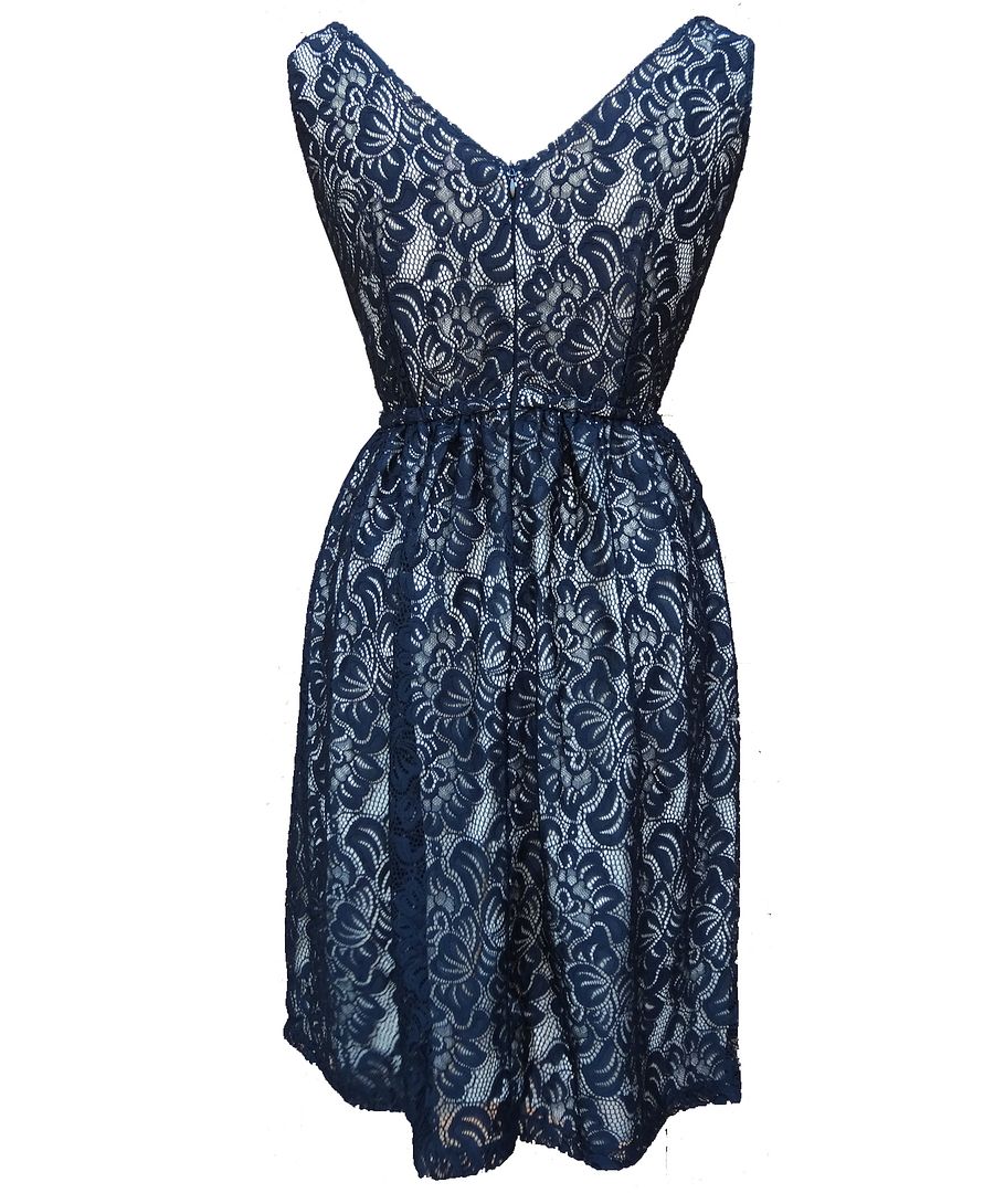 women lace skater dress back