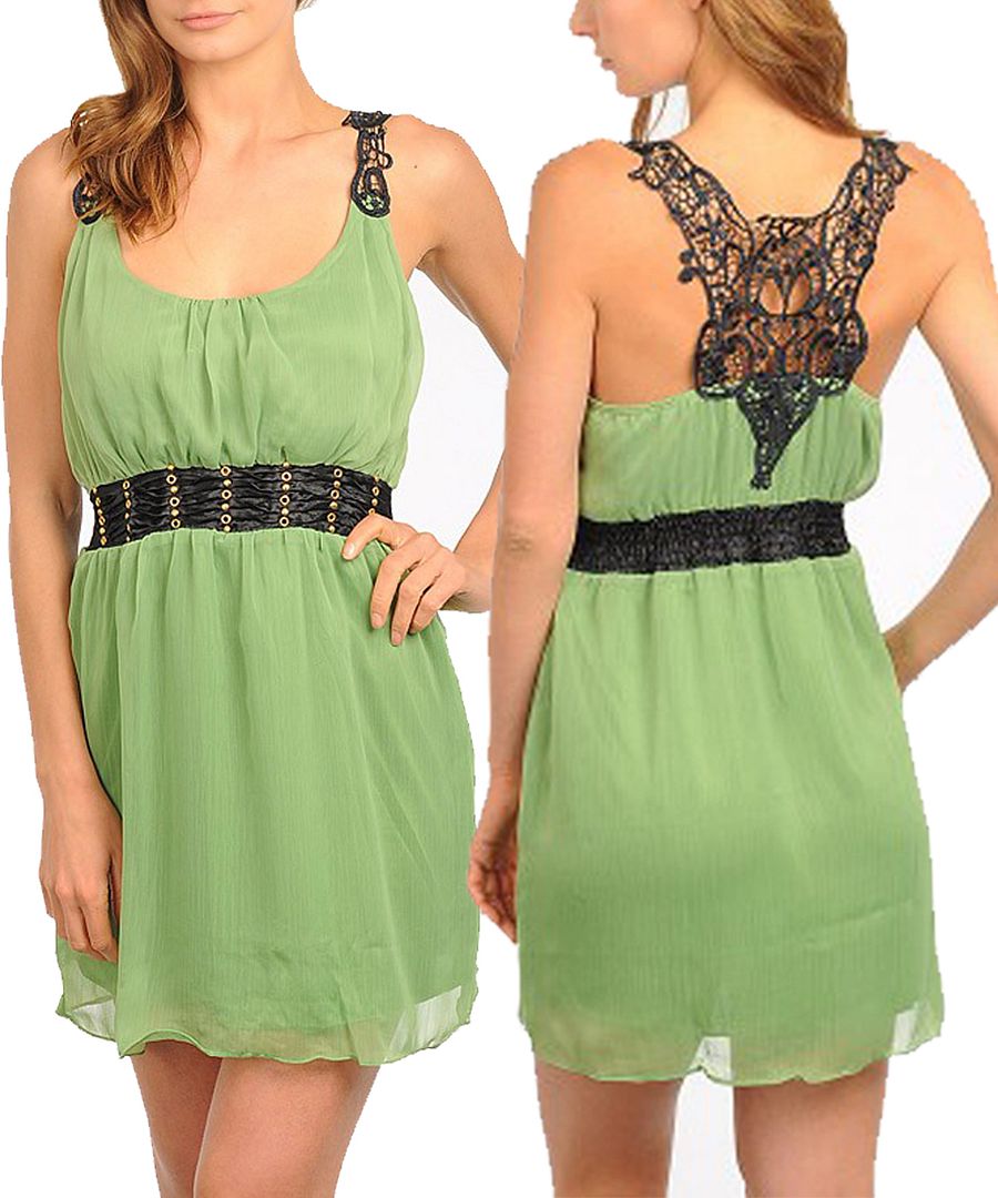 Women Going Out Summer Party Dress Size 8 S, 10 M, 12 L NEW Green White