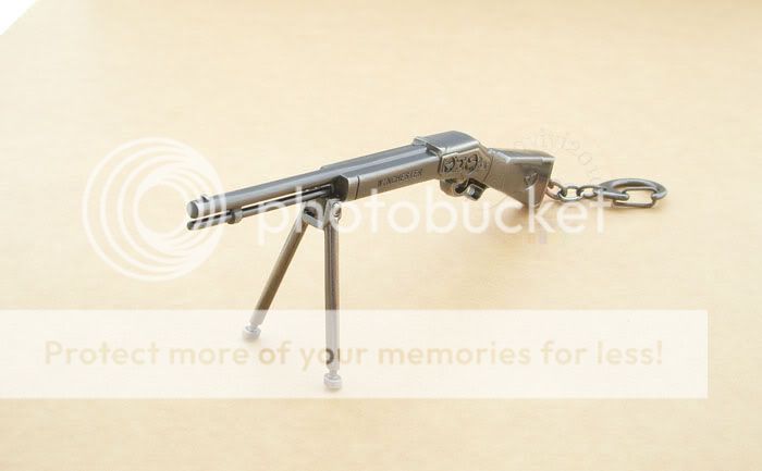 Cross Fire Winchester Metal Gun model Keychain ring Hobbies Boutique 