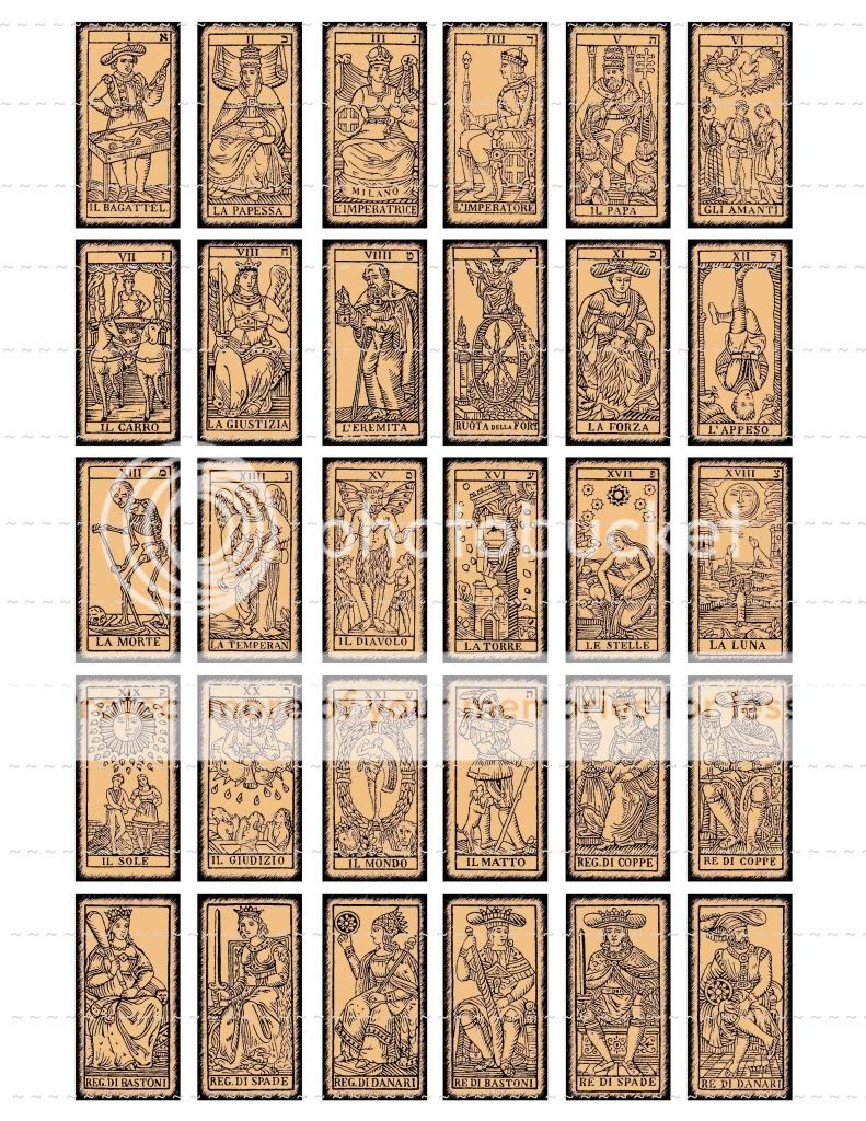 Vintage Tarot Cards Collage Sheets 1x2 1 Inch Circles | eBay